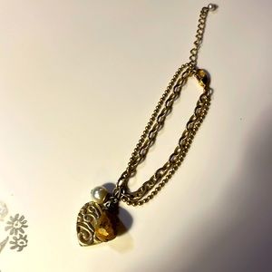 Vintage Gold chains with charms bracelet